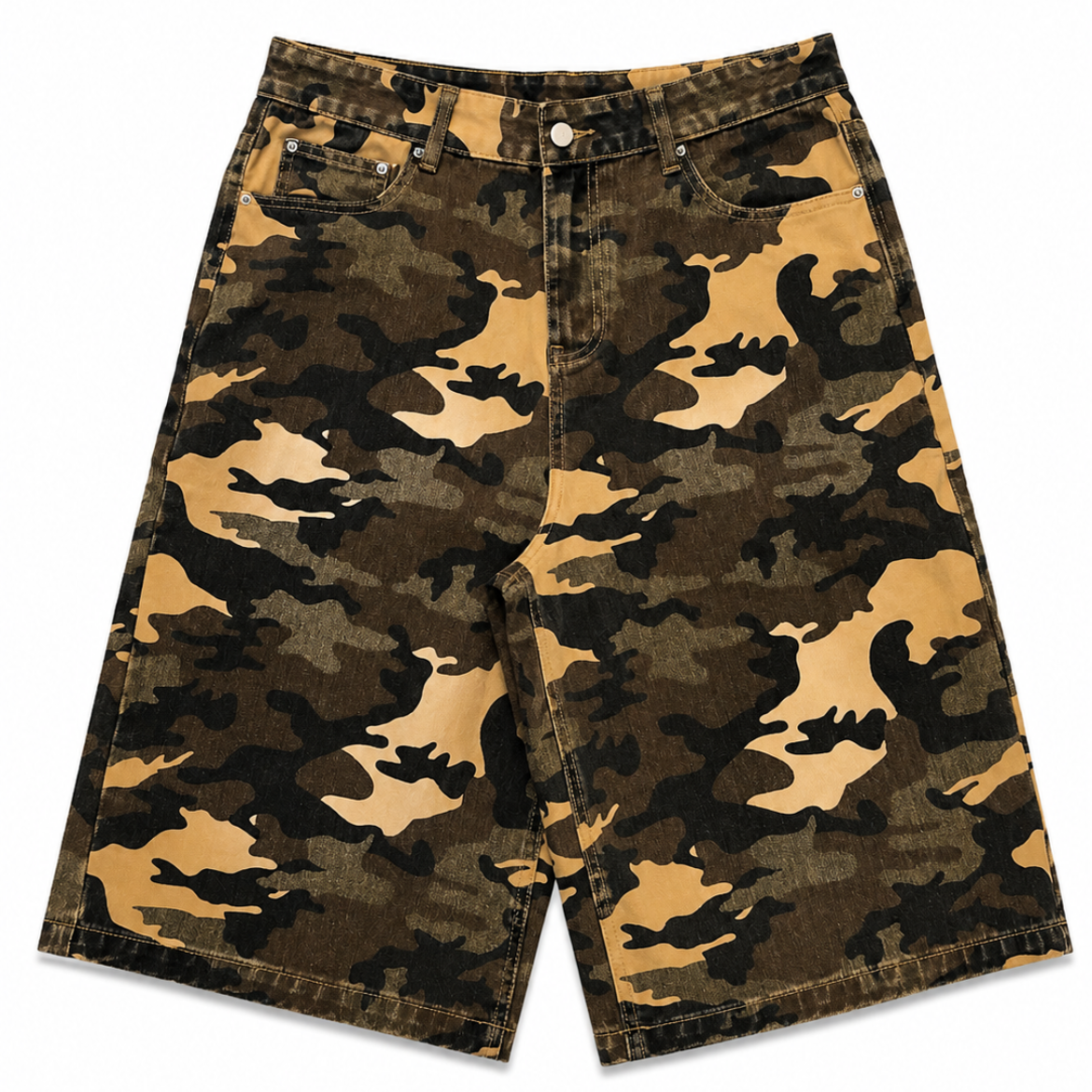 E3T CAMO BAGGY JORTS (PRE ORDER)